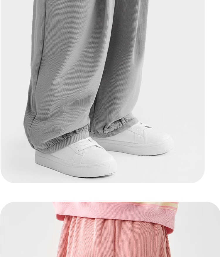 Badibadi Autumn Baby Toddler Corduroy Pants Casual Sports Sweatpants Pink Bear Outline Size 110 5