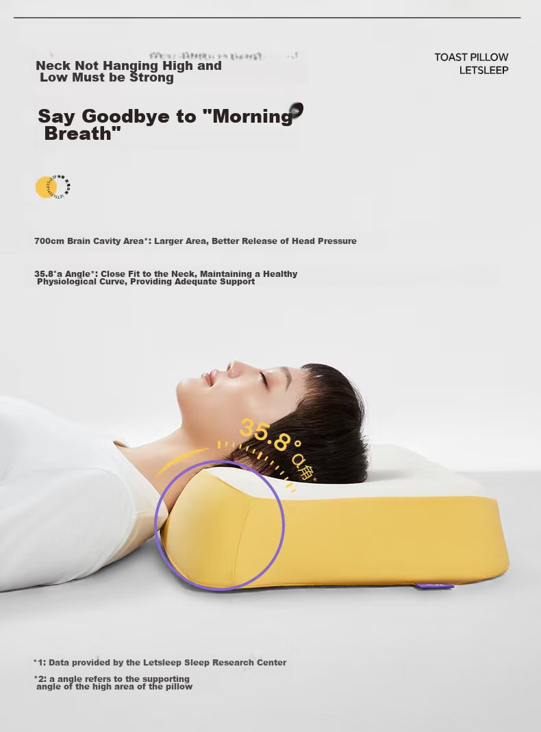 Let's Sleep Silicone Toast Pillow for Adults, Mother And Baby Class A, Cervical Spine Memory Pillow, Slow Rebound High Breathable Nipple-Level Material 6