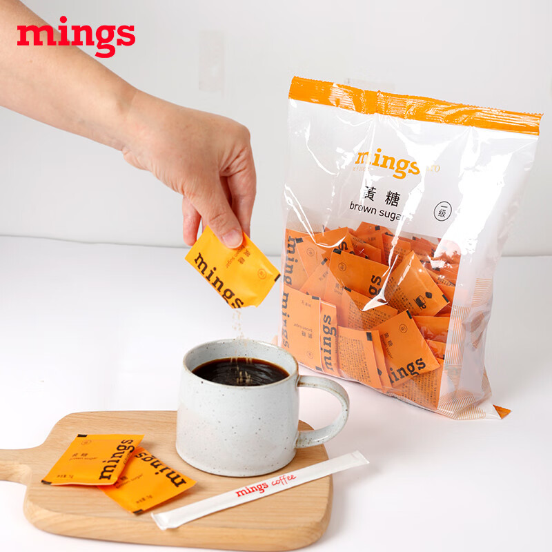 铭氏（Ming's）咖啡糖包 赤砂糖 独立包装黄糖 5g×100包 咖啡伴侣冲饮糖