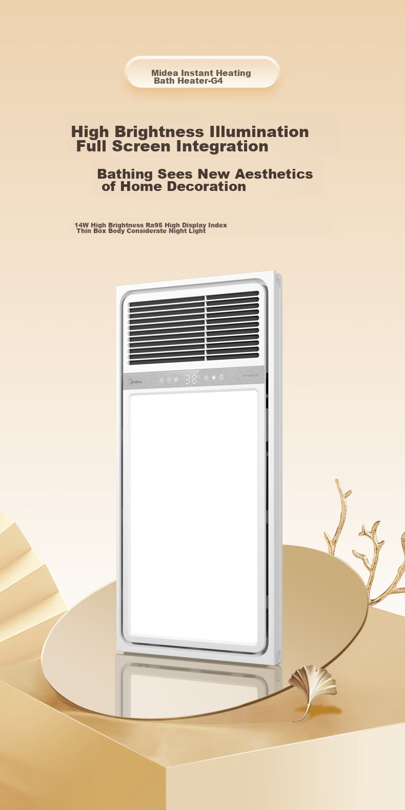 Midea Wind And Heat Bathroom Heater, Iron Man Series, Integrated Multi-Function Warm Air G4 with Lighting And Exhaust 1