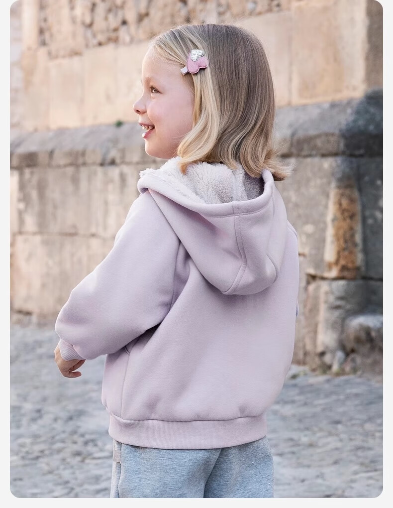 DAVE & BELLA Kids Autumn Jacket Fleece Lined Casual Hoodie for Boys and Girls Baby Hooded Clothing 4