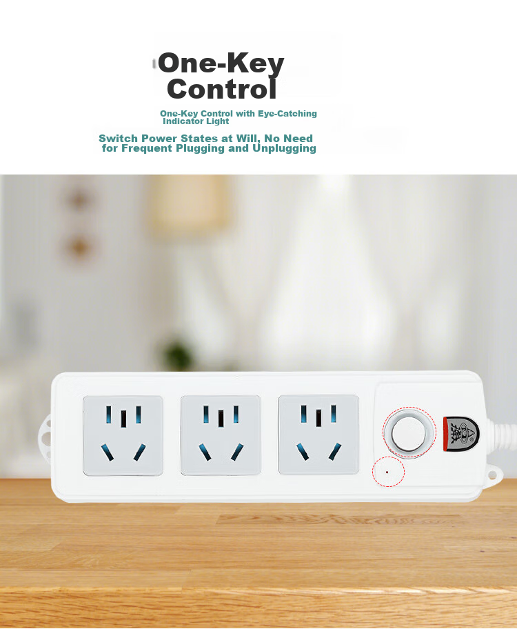 Zidantou New National Standard Safe Power Strip/power Bar/power Extension Cord, 3 Outlets with Master Switch, Total Length 1.8 Meters, TS-103c 11