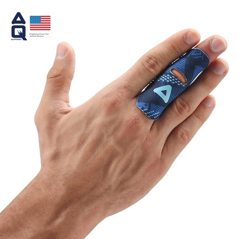 AQ Finger Immobilization Protective Sleeve for Sports, Basketball, Volleyball, Blue Totem Straight Tube Style, Single Pack B30914S/M