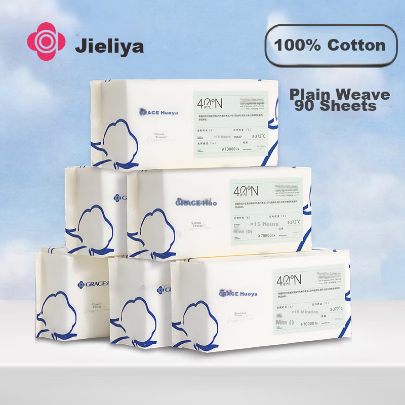 Grace Facial Cleansing Wipes, 90 Sheets * 6 Packs, Disposable Towels, Face Cleaning And Makeup Removal Cotton Pads, Soft Wipes, 100% Cotton, for Makeup Removal, 20*20CM