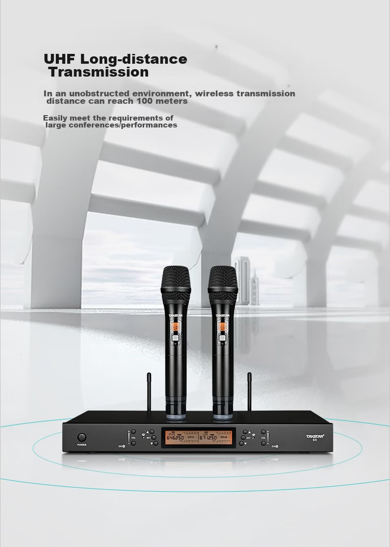 TAKSTAR G5 U-Segment Wireless Microphone System, Dual-Channel Wireless Mic for Professional Performance, KTV, Meetings, Karaoke, Handheld Microphone 8