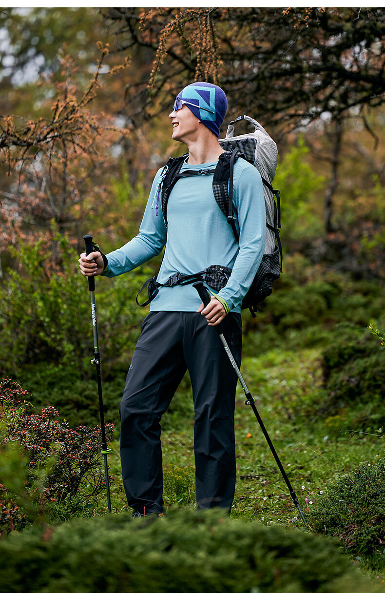 Toread Merino Wool Long Sleeve T-Shirt Men Spring Summer Outdoor Quick-Dry Breathable Lightweight High Elasticity Hiking Sports Base Layer 8