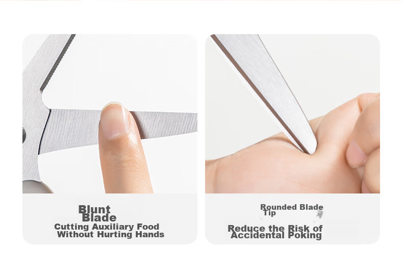 LUSN Stainless Steel Baby Food Scissors, Can Cut Meat, Portable for Takeaway, Infant-Specific Food Grinding Tool Set 5