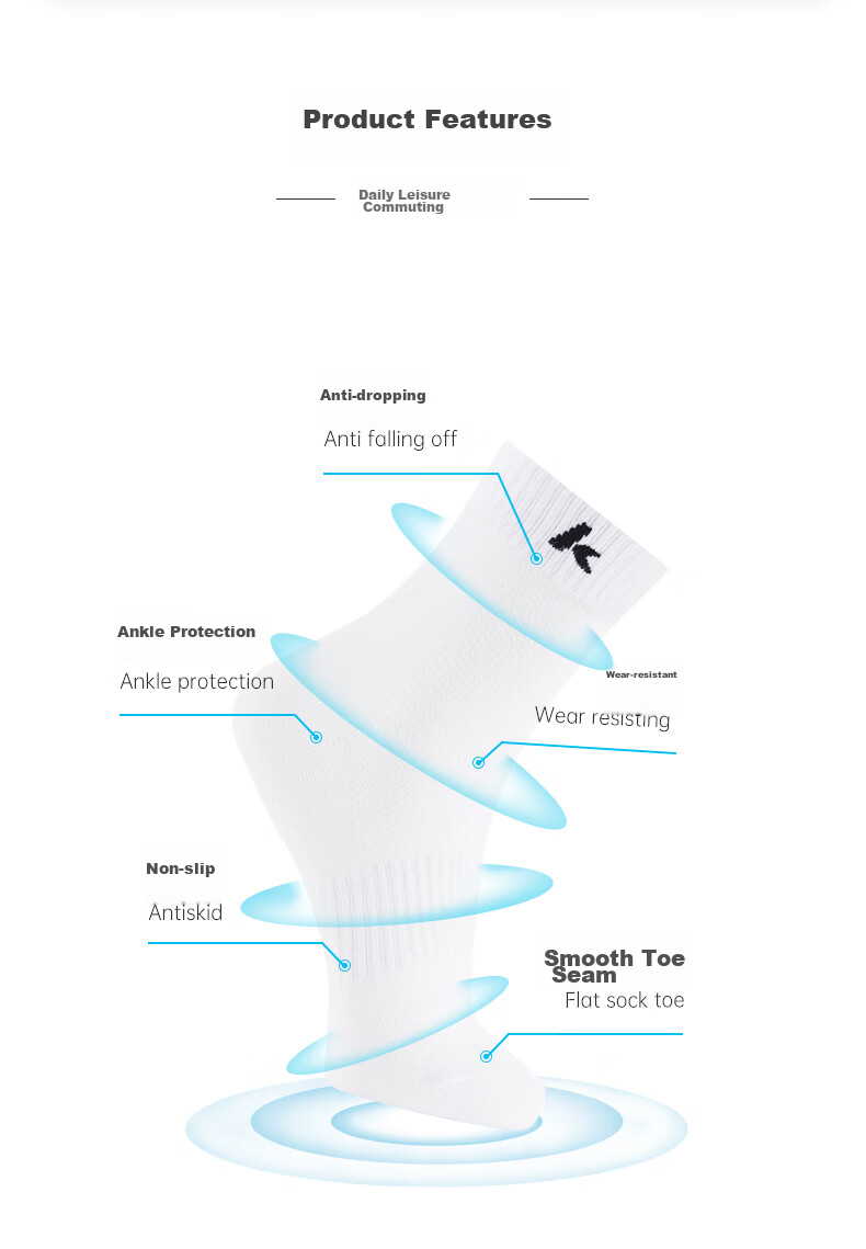 KAWASAKI Badminton Socks for Men with Terry Bottom Sports Short Socks A6102 (Three-Pair Pack) White-Gray Size One Fits All 3