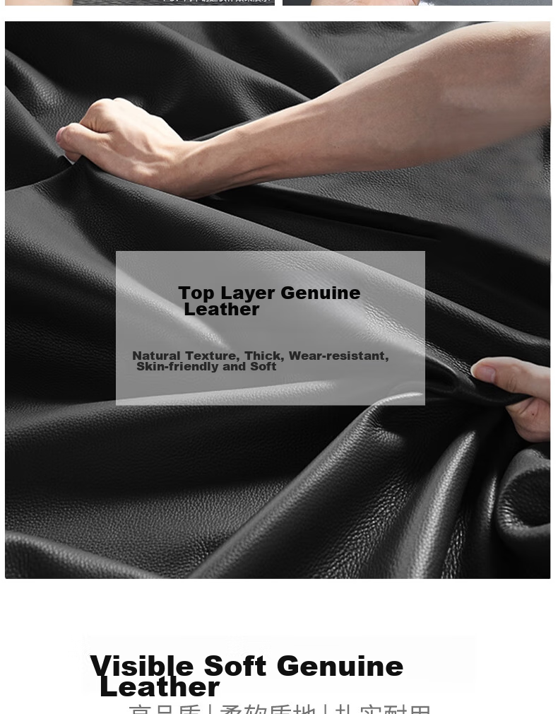 ESCASE Car Key Chain Genuine Leather Pendant for Men And Women, Key Ring, Waist Strap, Electric Vehicle, Audi, Volkswagen, BMW, Black 4