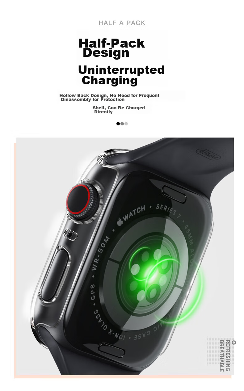 Weiqiantu [Shell And Film Integrated] Protective Case And Screen Protector for Apple Watch S11/S10, Compatible with Apple IWatch Ultra 4/3/9/8/SE 3, Integrated Tempered Glass Film 6