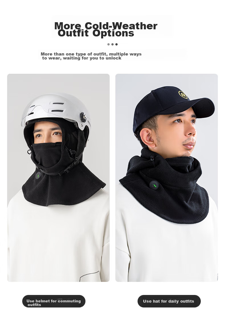 ROCKBROS Warm Face Mask, Cycling Balaclava, Bicycle And Electric Bike Outdoor Fleece Windproof Neck Gaiter, Winter Season, Black 10