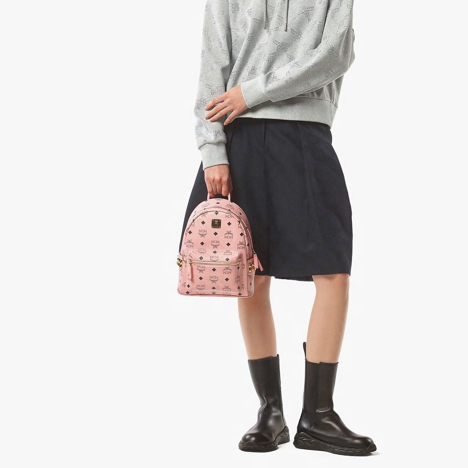 MCM STARK Mini Couple's Rivet Backpack, Pink Gift