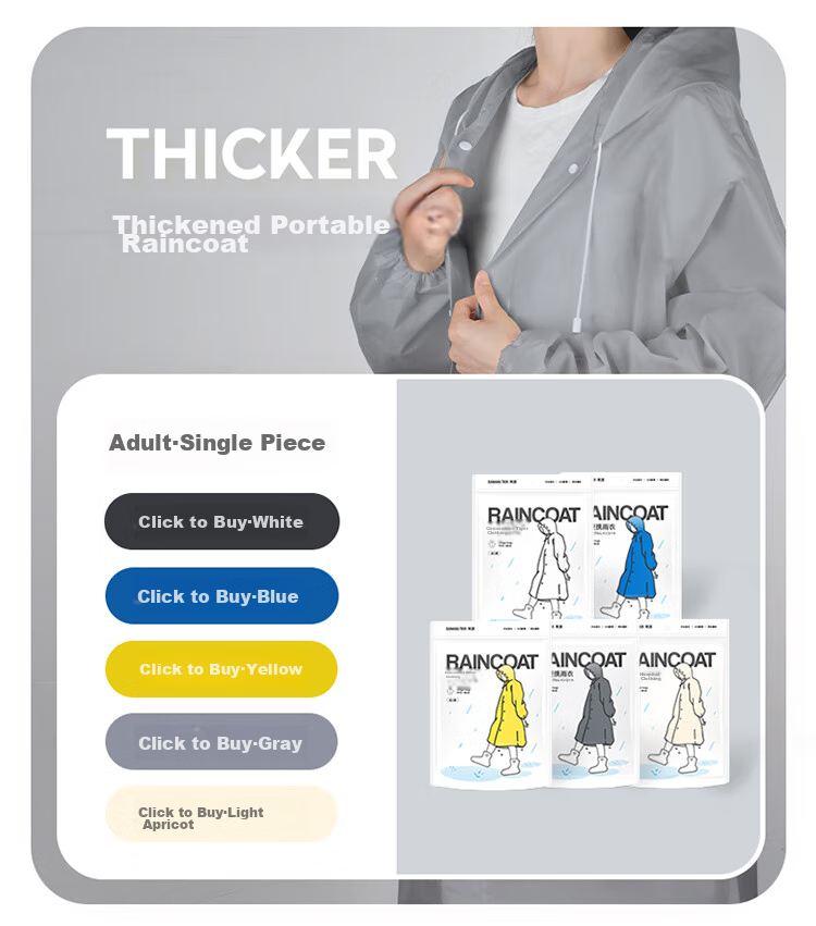 BANANA TRIP Disposable Raincoat, Thickened Adult Heavy-Duty Outdoor Hiking And Mountaineering All-In Full-Body Poncho, Apricot Color, 1 Piece 17