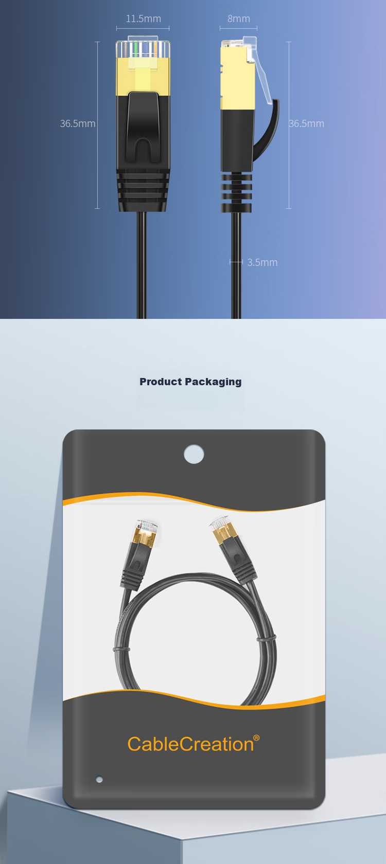CABLE CREATION CL0325-G Cat8 10Gbps E-Sports Grade Ethernet Cable, CAT8 Patch Cord, 40Gbps Computer Broadband Network Transmission Thin Cable, 0.3 Meters 14