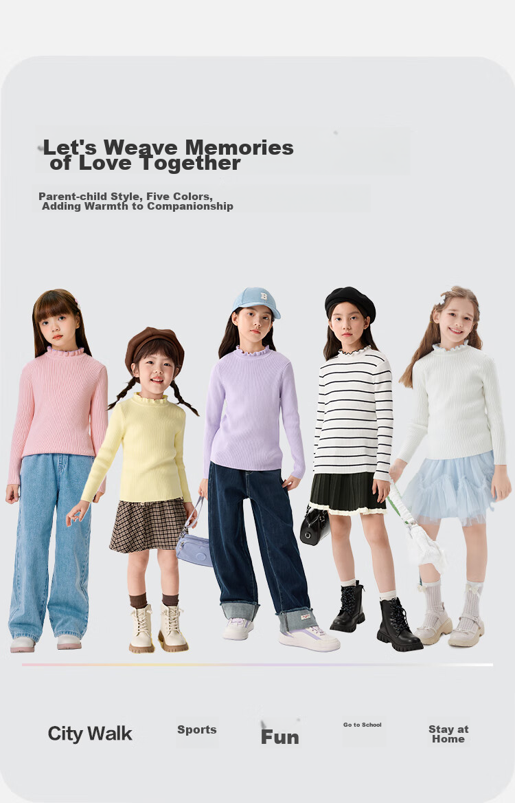 BALABALA Balaone Kids Sweater Boys 2025 Spring Autumn Knitwear Girls Parent-Child Pullover 208325103201 5