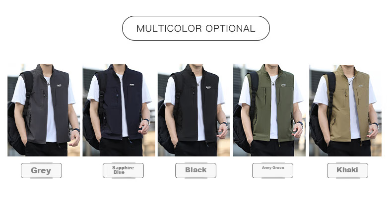 JEEP SPIRIT Men's Spring and Autumn Casual Sleeveless Vest Military Green XL 10
