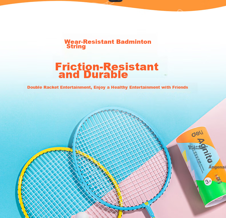 Deli Children's Badminton Racket, Outdoor Sports, Parent-Child Entertainment, Lightweight Pair Rackets 8