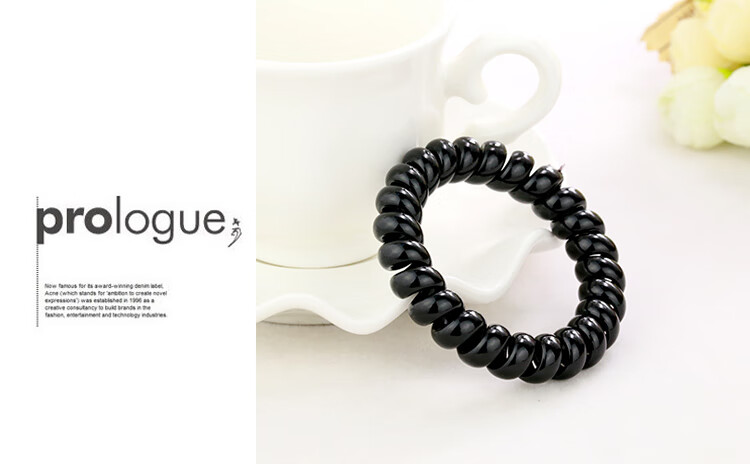 Jianyingshu Black Large Thickened Telephone Wire Hair Ties 10 Pieces Hair Bands Elastic Hair Ropes Hair Scrunchies Hair Elastics 11