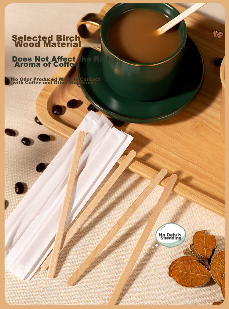 Jiamo Biodegradable Disposable Straws Individually Wrapped Single Pack 100 Straws for Pregnant Women And Children Natural Wood Color 8