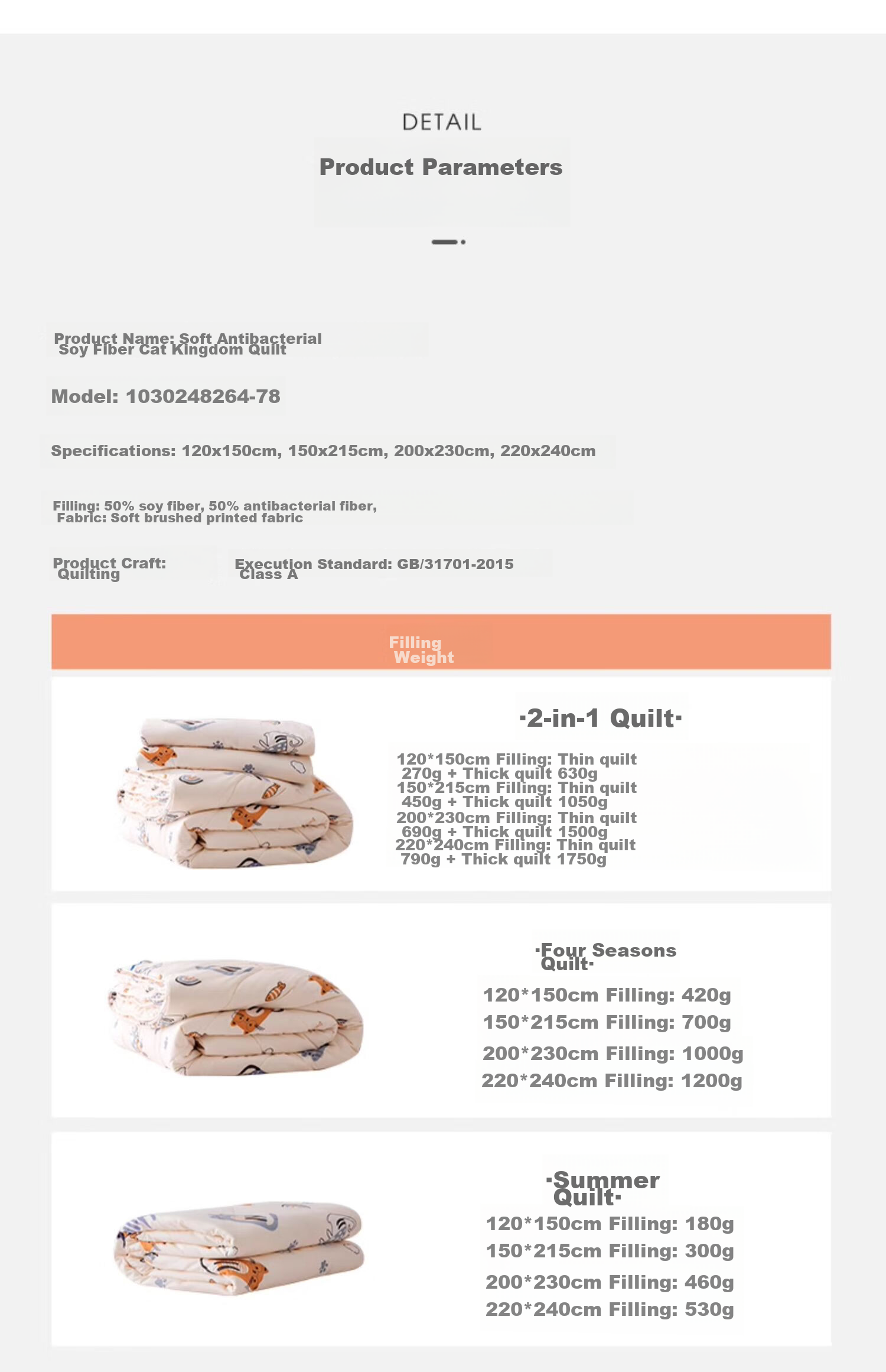 M·JBABY Class A Children's Antibacterial 30% Soybean Fiber All-Season Comforter, Spring And Autumn Cat Kingdom, Filled with 1000g, 200X230 12