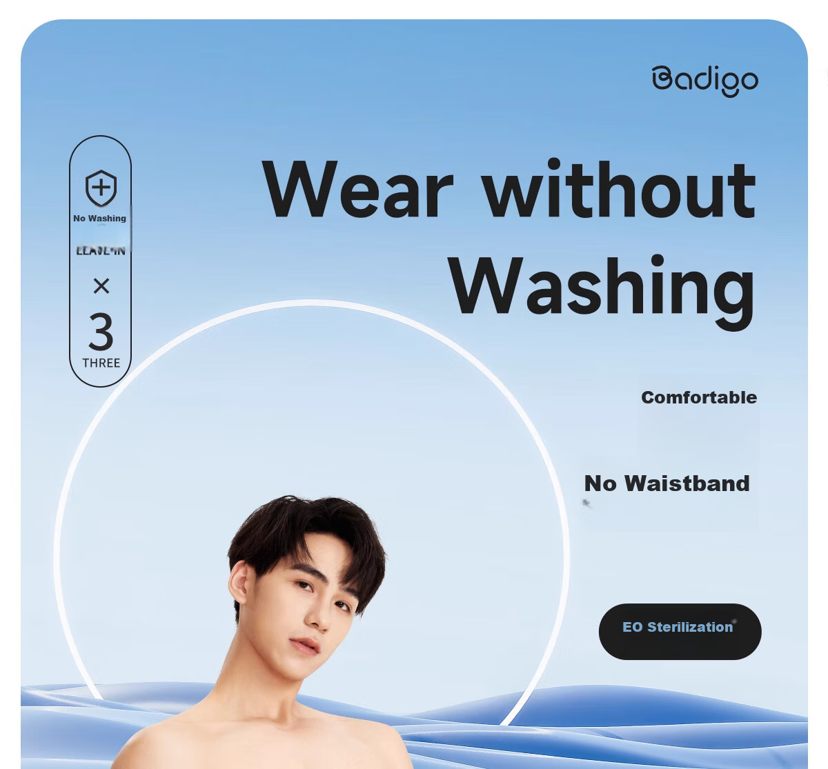 BADIGAO Disposable Men's Boxer Briefs, Pure Cotton Crotch, Four-Corner Shorts, Large Size, Travel Essentials, No-Wash Shorts, 3XL 1