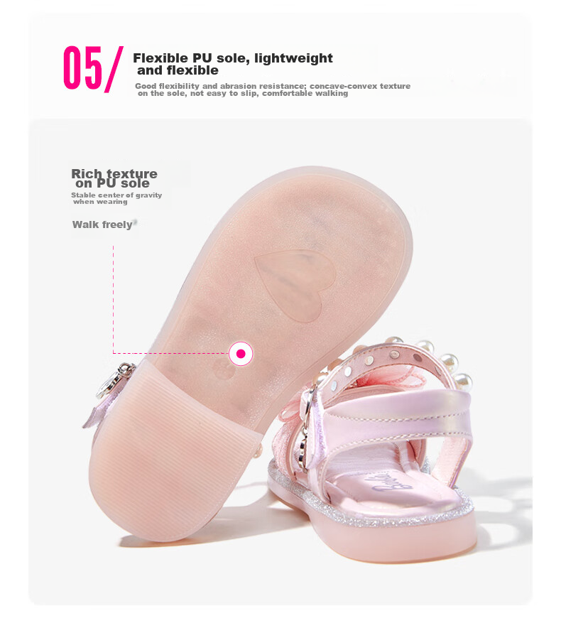 Barbie Children's Shoes, Summer Kids' Sandals, Girls' Butterfly Bow Open-Toe Sandals, Crystal Shoes DA5939, Light Purple, Size 28 13