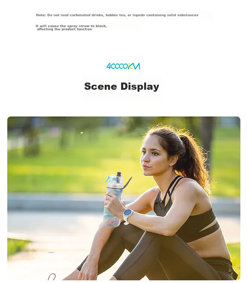 Siwangongli Spray Water Bottle for Summer Running, Fitness, Badminton, Large Capacity Cycling, Outdoor Portable Water Bottle 8