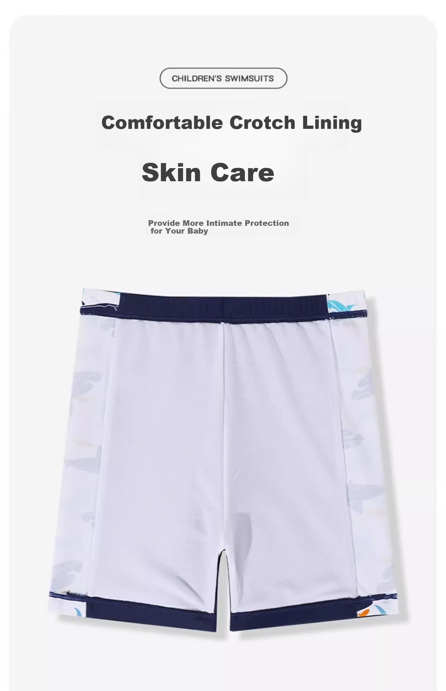 Huili Children's Swimwear, Boys' Two-Piece Swimsuit, Hot Spring Set 34012, White, XL 8