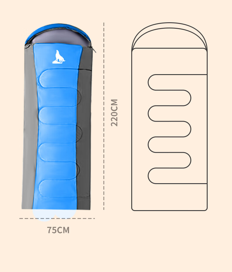 BeiJiLang Sleeping Bag for Adults, Outdoor Travel, Winter And All Seasons, Warm Indoor Camping, Double-Person Dirt-Proof Cotton Sleeping Bag, 1.0KG 11