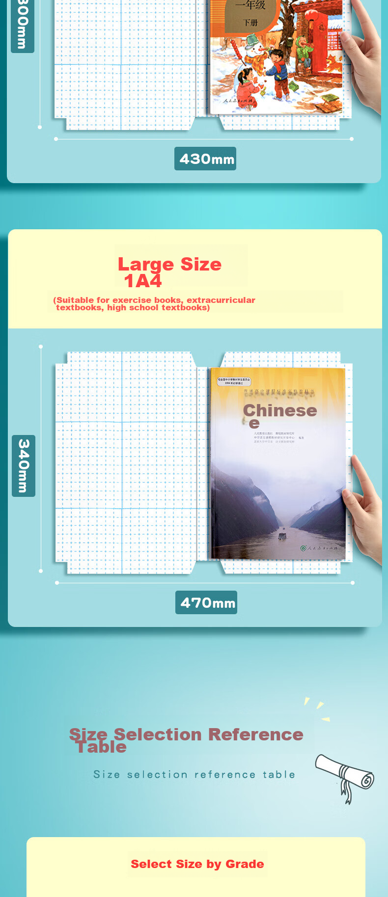 Jianfan 30 Pieces Multi-Size Book Covers, Self-Adhesive Transparent Frosted Book Jackets, School Medium-Sized Protective Covers, Thickened Stickers for Textbooks, Universal Waterproof Book Covers for Primary School Students 3