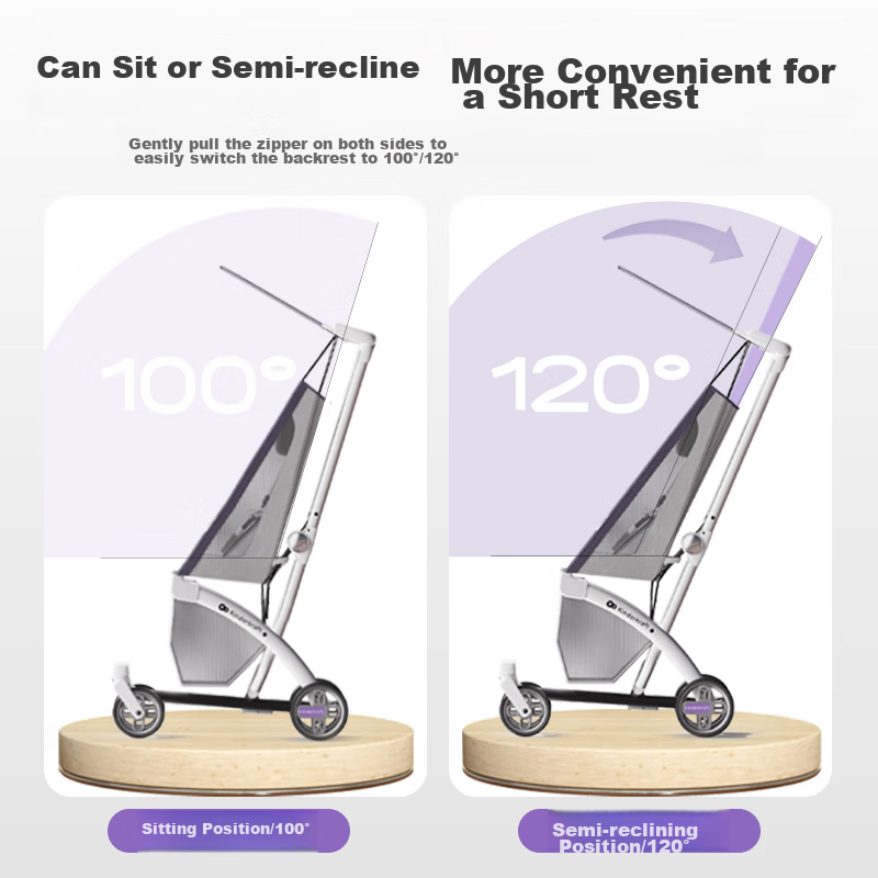 KinderKraft KK Pocket Stroller, Xiaohan Dou Walking Aid, Lightweight Stroller for Babies, Foldable And Compact Baby Carriage, Gray