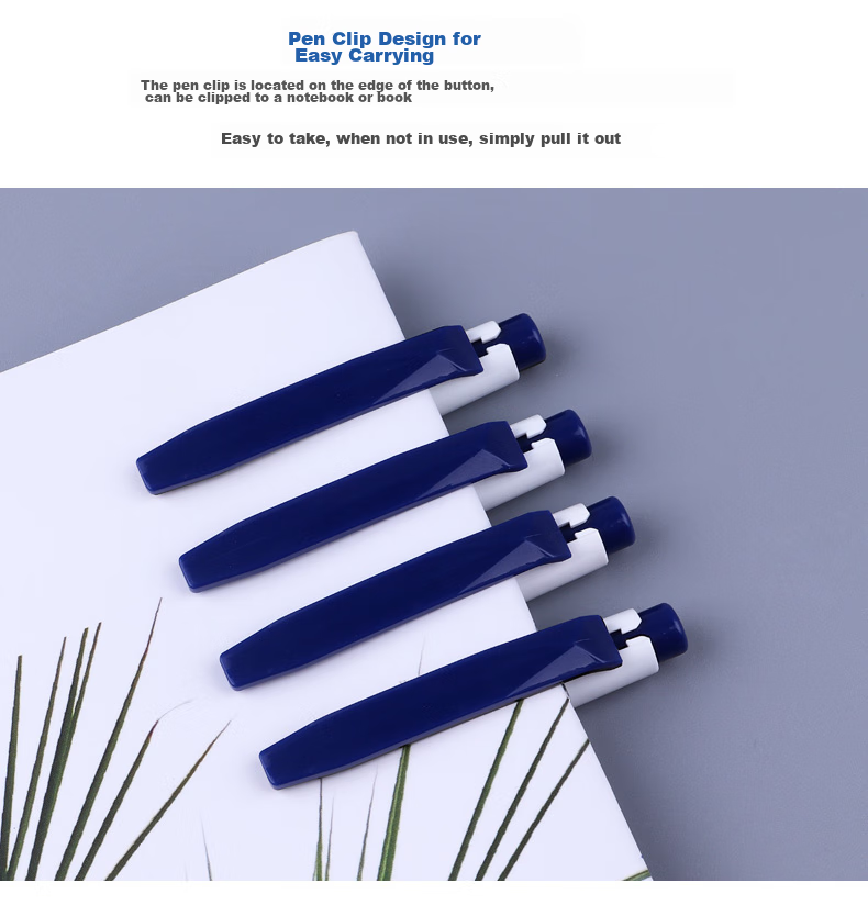 BAOKE B59 1.0mm Medium Oil Pen, Retractable Ballpoint Pen with White Barrel, Writing Blue Ink, 12 Pens/box 6