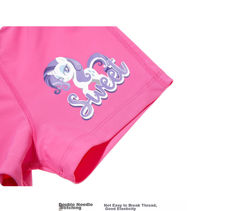 Aimer Kids Girls' Long-Sleeve Swimsuit, My Little Pony Collaboration, Two-Piece Set for Beach Vacation Photoshoots, Rose Pink, Size 140 12