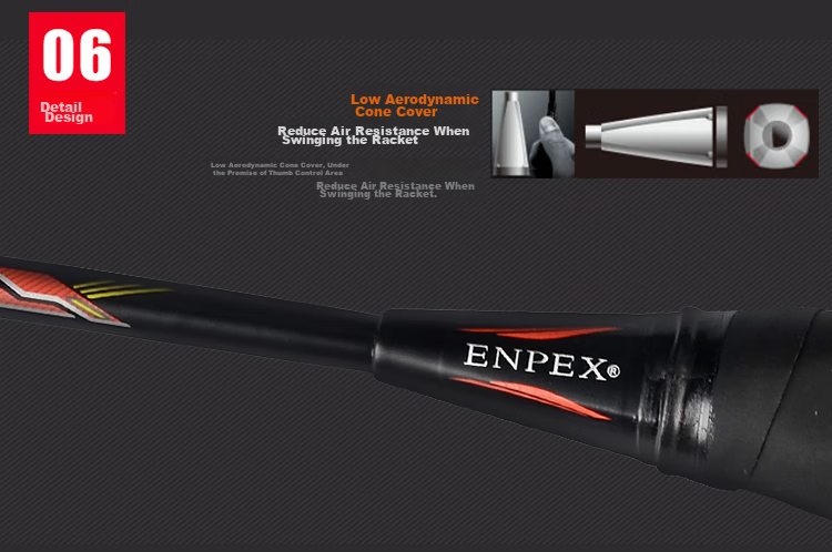 ENPEX Badminton Racket Set, Fashionable Couple's Pair Rackets, Carbon Composite Racket, 2-Piece Set E-POWER066 with Grip Tape 10