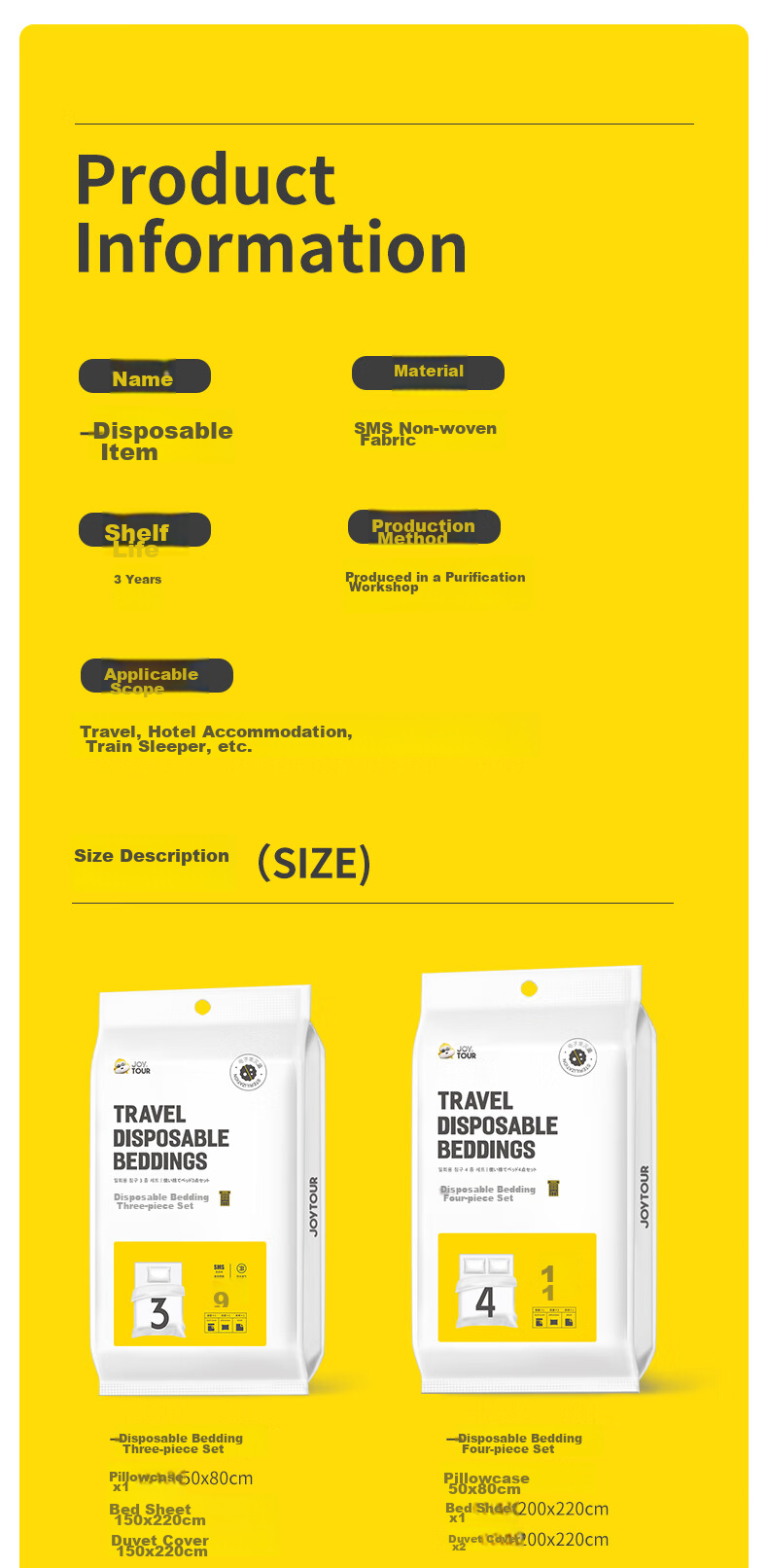 JOYTOUR Disposable Seat Covers, Non-Woven Fabric Airplane High-Speed Rail Train Car Seat Covers, Individually Packaged with Armrests 2
