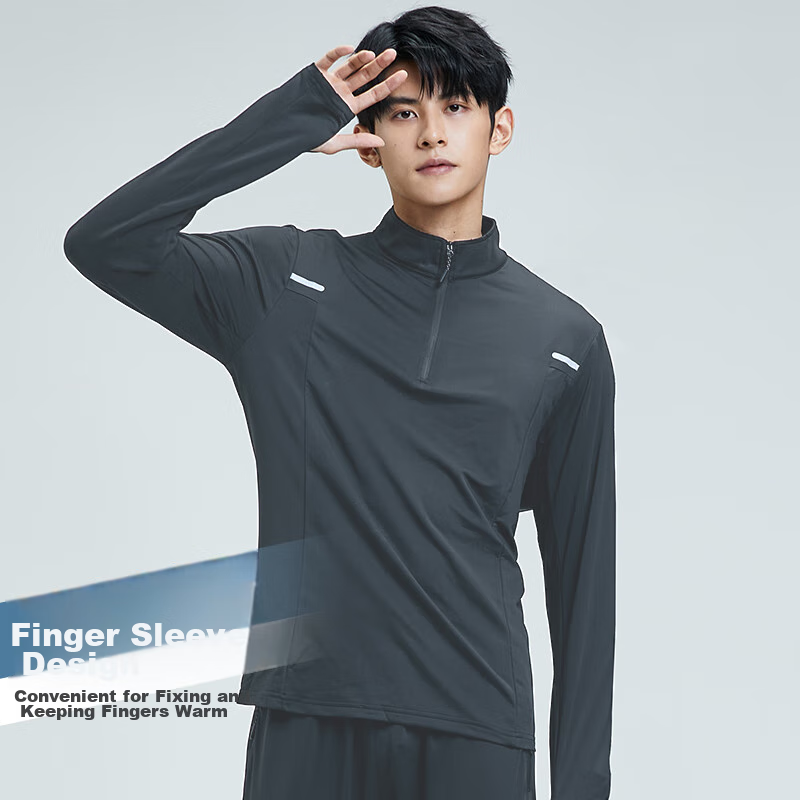 BURUITE Sports Outfit for Men, Running Gear, Gym Clothes, Morning Jogging, Badminton Uniform, Cycling Ice Silk, Spring And Autumn Quick-Dry Clothing
