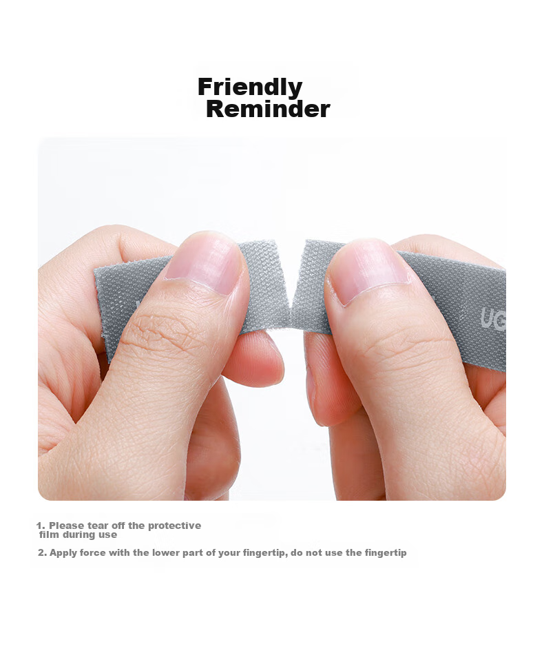 UGREEN Velcro Cable Ties, Self-Adhesive Nylon Zip Ties for Computer Cables, Data Cables, Earphones, Cable Management, No Drilling Required Cable Organizer, No Cutting Needed, 5 Meters Long 15