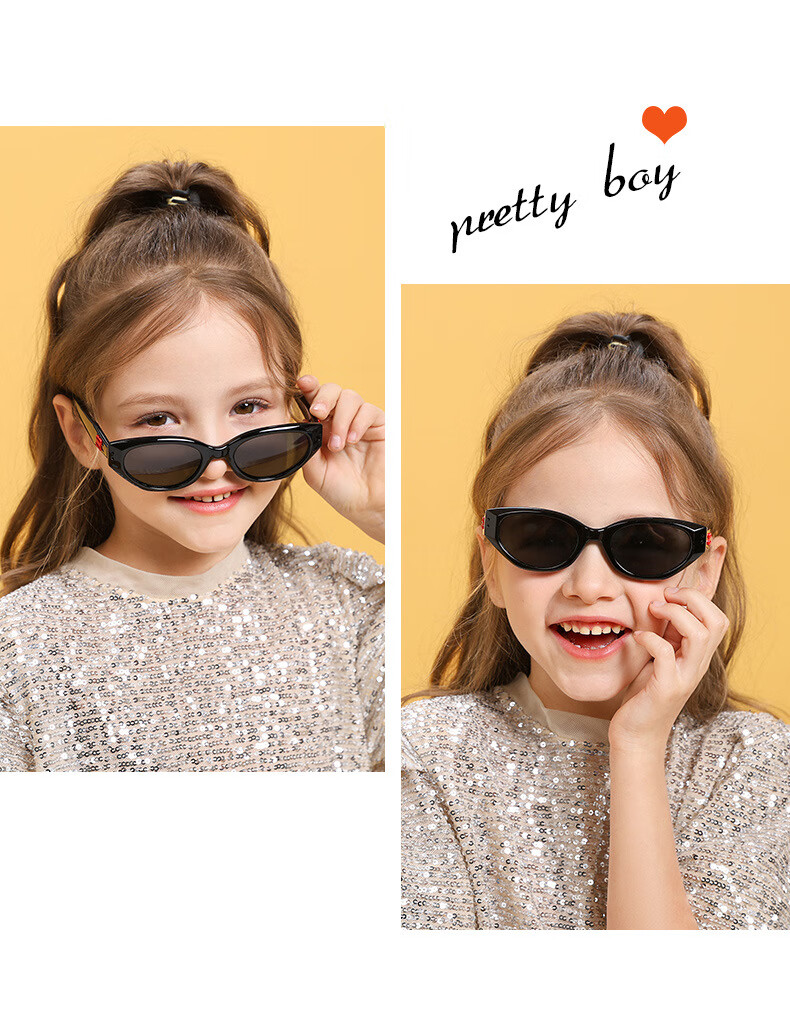 Angelamiao Children's Sunglasses, Polarized Sunglasses for Boys And Girls, Fashionable Cat-Eye Sunglasses 3