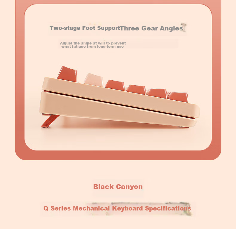 Hyeku Q3 87-Key Tri-Mode Wireless Bluetooth Customizable Mechanical Keyboard Full Hot-Swappable Gasket Structure Keyboard for Gaming And Office Use Peach Velvet Color Kailh Meme Switch 12