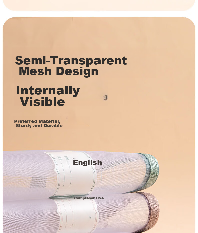 Deli School Supplies Mesh Zipper Pouches, File Folders for First Grade Elementary And Middle School Students, Subject Classification Bags, English Language Arts 5-Pack 9