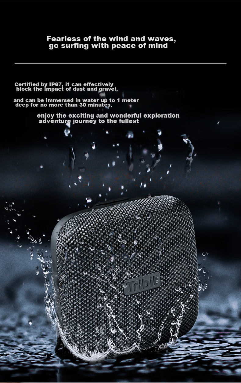 Tribit FunCube 3rd Gen Bluetooth Speaker Portable Outdoor Cycling High Volume Bass Waterproof Wireless Speaker High Quality Sound 2026 Latest Black 6