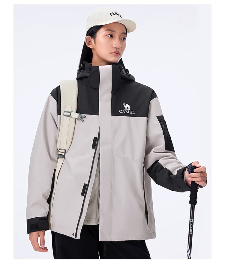 CAMEL Outdoor Hardshell Jacket AK80 Three-In Waterproof Mountaineering Coat for Men And Women, Tibet Travel Outerwear A34CATR808 26