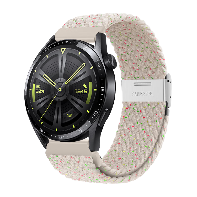 BHO Nylon Braided Loop Watch Strap Compatible with Huawei Watch GT7 Pro/GT6/GT5/GT4/GT3/Watch6/Watch5/4 Pro/3/2/Honor Magic2 Smartwatch