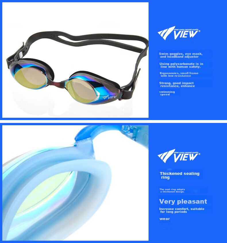 View Anti-Fog Swimming Goggles for Men And Women, Large Frame High Definition Waterproof Swimming Glasses, Adult Swim Goggles with No Pressure Marks 9