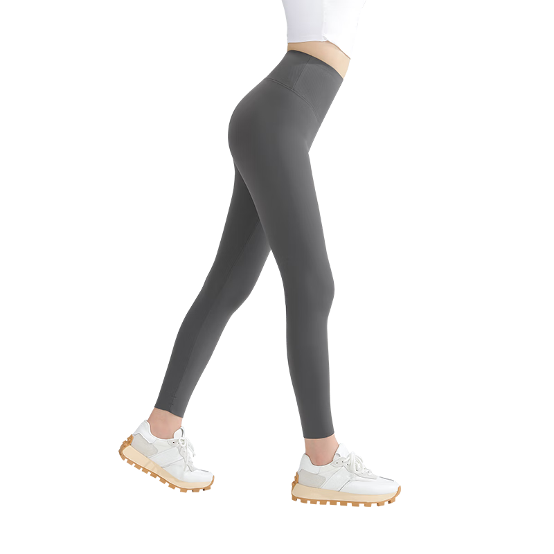 HR Women's Shark Pants Outerwear Leggings High Waist Slimming Tummy Control Hip Lifting Shaping Premium Gray [Thick Fleece] XL