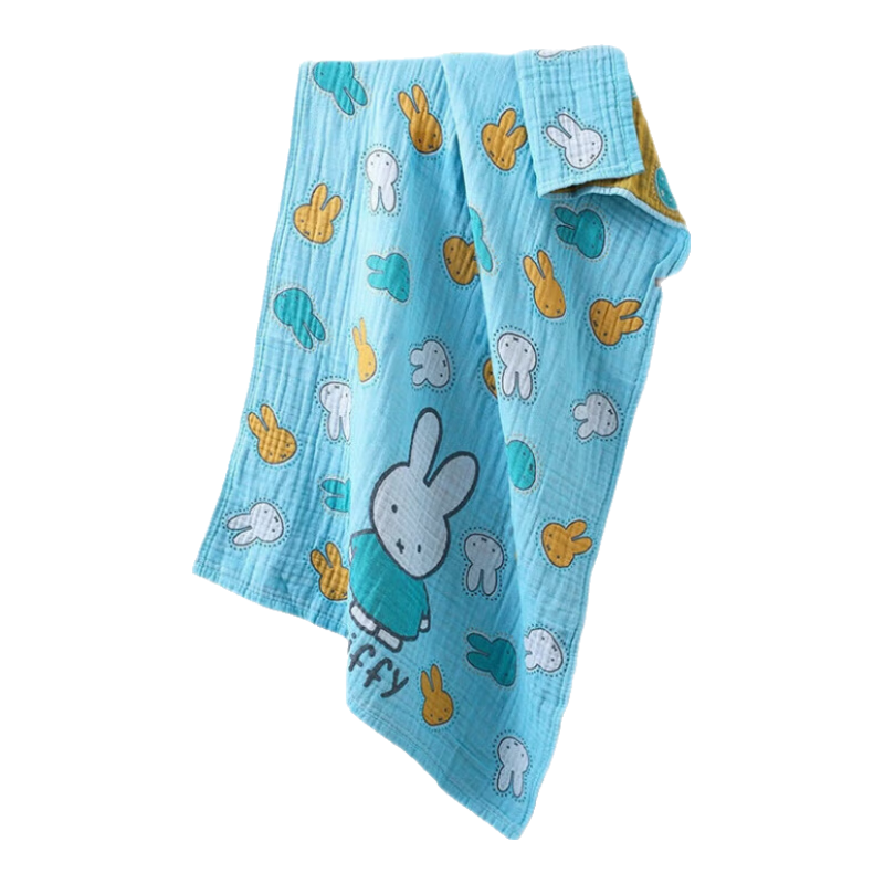 KING SHORE Miffy Collaboration Class A Bath Towel, Pure Cotton, Absorbent, Lint-Free, Five-Layer Gauze, for Women And Children, Sports Bath Towel