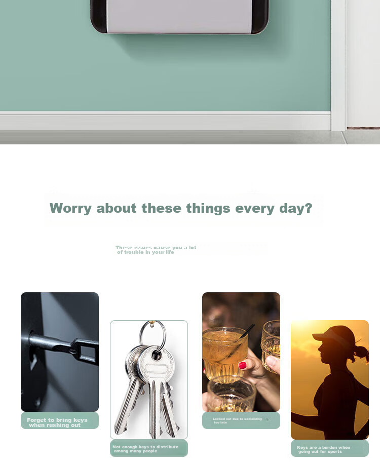 Biaokang Metal Password Key Box, Renovation Peephole Key Management Box, Anti-Theft Key Safe, Outdoor Wall-Mounted Anti-Smashing Key Box 3