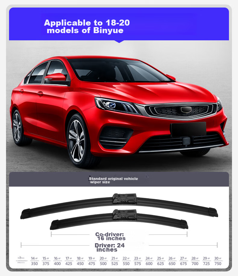 Meisim Geely Binrui Wiper Blade, 2022 Original, 2023 COOL Rubber Strip, Binrui 2024 Model Windshield Wiper Blade 6