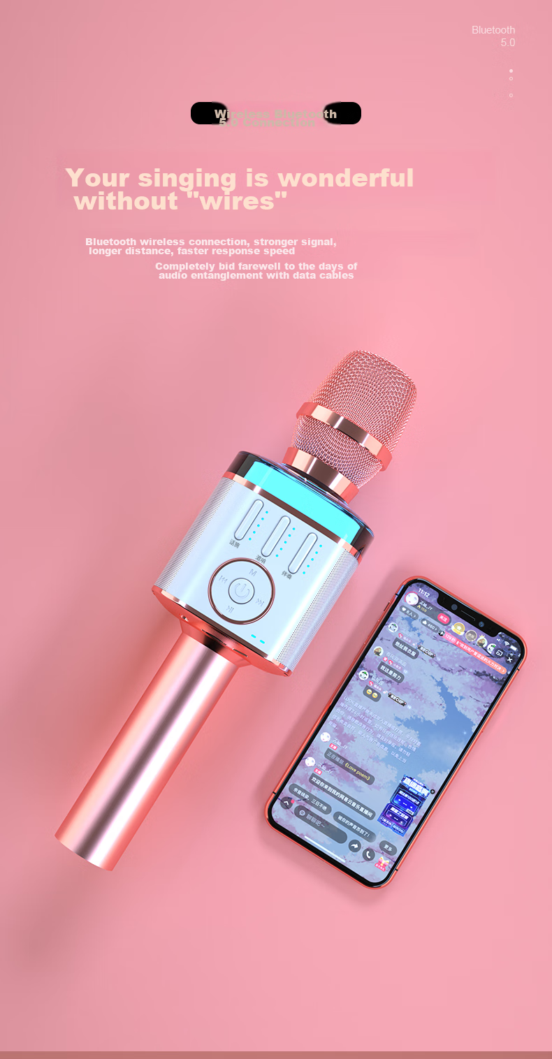 Hifier Wireless Bluetooth Microphone Speaker All-In Mobile Ai Voice Tuning Home KTV Indoor Outdoor Karaoke Live Streaming Host Portable Microphone Long Battery Life Live Streaming Device X9 12