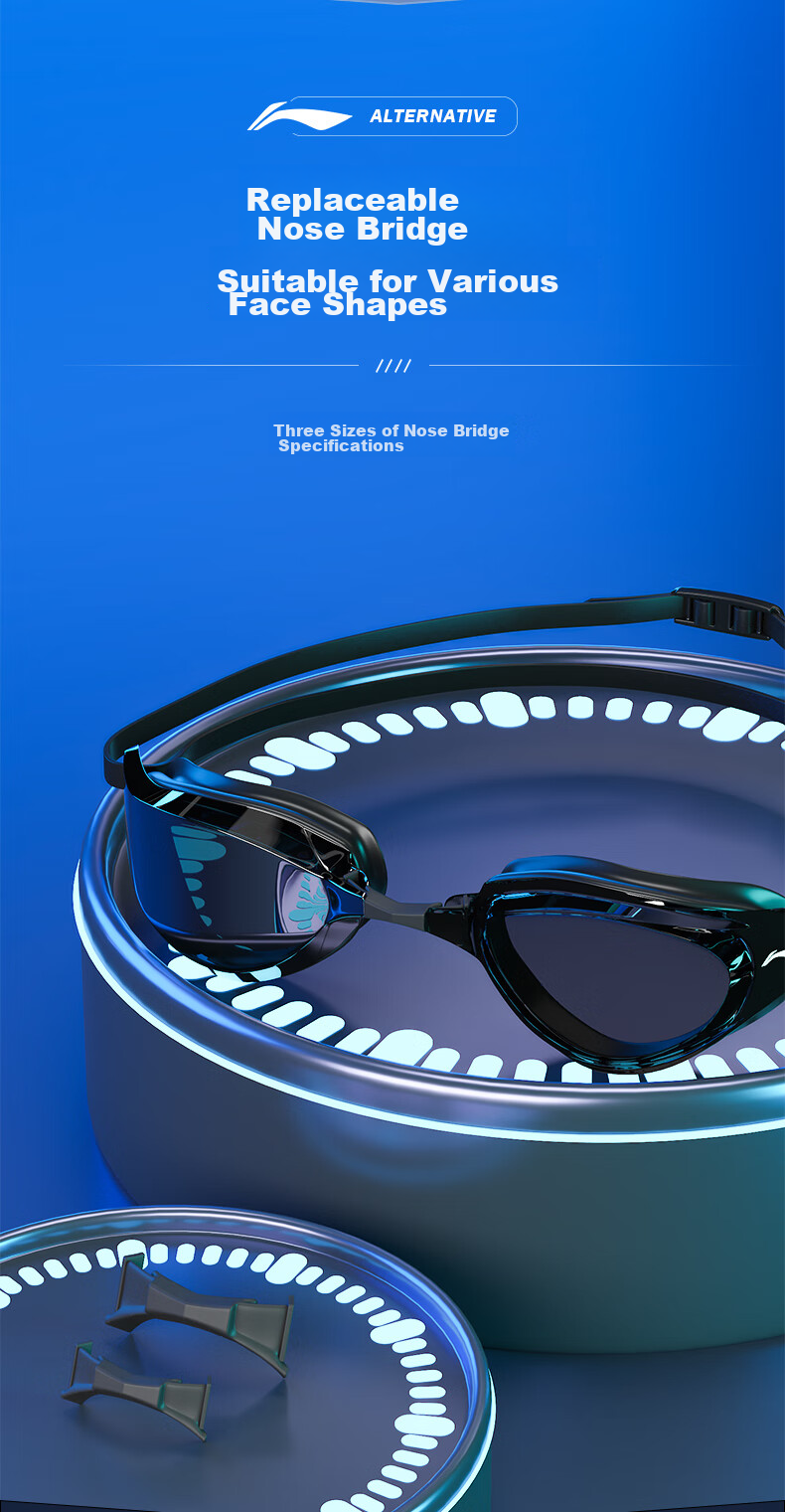 Li-Ning Swimming Goggles for Men And Women, Adult Professional Racing Swim Glasses with Electroplated Coating, Anti-Fog, Waterproof, HD Diving Equipment 241-1 3